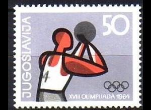 Jugoslawien Mi.Nr. 1079 Olympische Sommerspiele Tokio 1964, Baskettball (50)