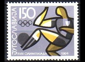 Jugoslawien Mi.Nr. 1080 Olympische Sommerspiele Tokio 1964, Fußball (150)