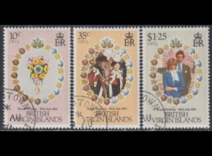 Jungferninseln Mi.Nr. 408-10 Hochzeit Prinz Charles-Lady Diana Spencer (3 Werte)