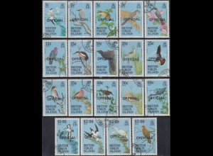Jungferninseln Dienstmarken Mi.Nr. 16-34 Vögel (19 Werte)