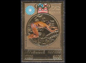 Kambodscha Mi.Nr. 369A Olympia 72 München, Goldmedaille Mark Spitz (900)