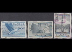 Kanada Mi.Nr. 274-76 Freim. Kanadagans, Papierherstellung, Totempfahl (3 Werte)