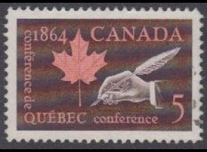 Kanada Mi.Nr. 377 Konferenz von Quebec, Ahornblatt, Hand mit Federkiel (5)