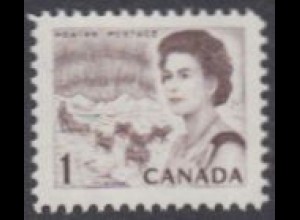 Kanada Mi.Nr. 398Ax Freim. Königin Elisabeth II, Nordlicht, Hundeschlitten (1)