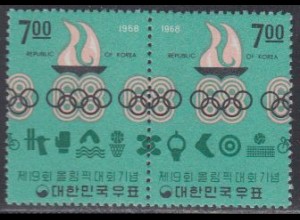 Korea-Süd Mi.Nr. Zdr.628/629 Olympia 1968 Mexiko, Symbolbänder der Disziplinen 