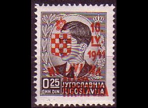 Kroatien Mi.Nr. 24 Marke Jugoslwawiens (Mi.Nr. 393) m. Aufdr. (25)
