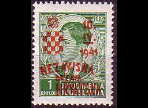 Kroatien Mi.Nr. 26 Marke Jugoslwawiens (Mi.Nr. 395) m. Aufdr. (1)