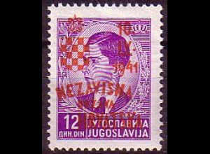Kroatien Mi.Nr. 35 Marke Jugoslwawiens (Mi.Nr. 404) m. Aufdr. (12)