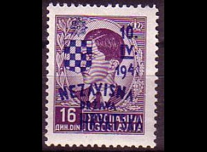 Kroatien Mi.Nr. 36 Marke Jugoslwawiens (Mi.Nr. 405) m. Aufdr. (16)