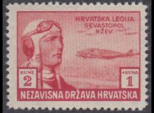 Kroation Mi.Nr. 108 Kroatische Legionäre, Flieger, Heinkel He 111 (2+1)