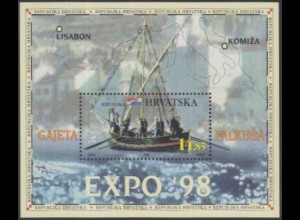 Kroatien Mi.Nr. Block 14 EXPO '98 Lissabon, Fischerboot