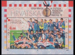 Kroatien Mi.Nr. Block 15 Fußball-WM 1998, Bronze für Kroatien