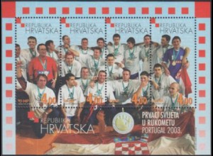 Kroatien Mi.Nr. Block 21 Gewinn Handball-WM durch Kroatien