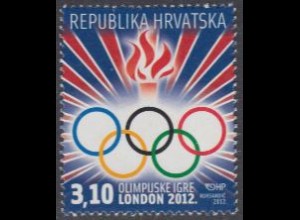 Kroatien Mi.Nr. 1048 Olympia 2012 London, Fackel und Ringe (3,10)