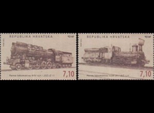 Kroatien Mi.Nr. 1054-55 Dampflokomotiven (2 Werte)