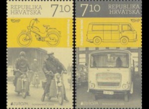 Kroatien Mi.Nr. 1082-83 Europa 13 Postfahrzeuge Moped Lieferwagen (2 Werte)