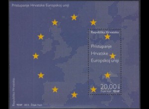 Kroatien Mi.Nr. Block 50 Beitritt Kroatiens zur EU, Europakarte