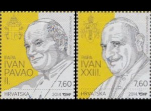 Kroatien Mi.Nr. 1129-30 Päpste Johannes Paul II, Johannes XXIII (2 Werte)