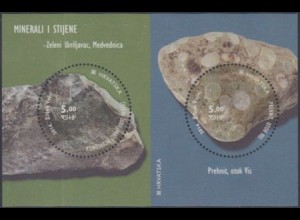 Kroatien Mi.Nr. Block 56 Mineralien und Gesteine, Schiefer, Prehnit