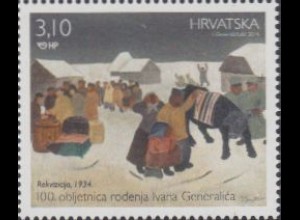 Kroatien Mi.Nr. 1154 100.Geb. Ivan Generalic, Gemälde Die Anforderung (3,10)