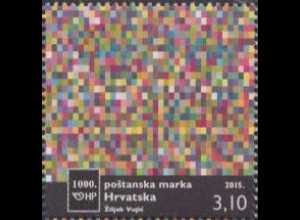 Kroatien Mi.Nr. 1178 Die 1000.kroatische Briefmarke, Farbpixel (3,10)