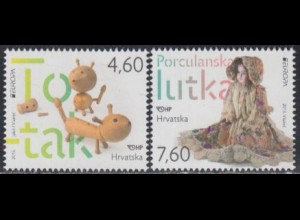 Kroatien Mi.Nr. 1181-82 Europa 15, Hist.Spielzeug, To-Tak, Puppe (2 Werte)