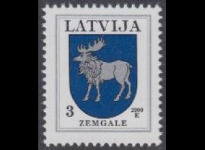 Lettland Mi.Nr. 372C VI Freim. Wappen, Zemgale, Jahreszahl 2000 (3)