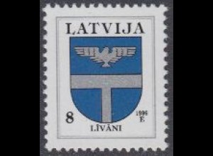 Lettland Mi.Nr. 399 II Freim. Wappen, Livani, Jahreszahl 1996 (8)