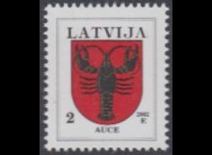 Lettland Mi.Nr. 421C VI Freim. Wappen, Auce, Jahreszahl 2002 (2)