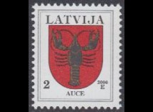 Lettland Mi.Nr. 421D VIII Freim. Wappen, Auce, Jahreszahl 2006 (2)