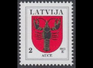 Lettland Mi.Nr. 421C XI Freim. Wappen, Auce, Jahreszahl 2011 (2)