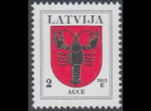 Lettland Mi.Nr. 421C XII Freim. Wappen, Auce, Jahreszahl 2012 (2)
