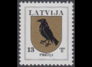 Lettland Mi.Nr. 422A I Freim. Wappen, Preili, Jahreszahl 1996 (13)