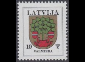 Lettland Mi.Nr. 463C IIIx Freim. Wappen, Valmiera, Jahreszahl 1999 (10)