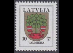 Lettland Mi.Nr. 463C IVx Freim. Wappen, Valmiera, Jahreszahl 2000 (10)