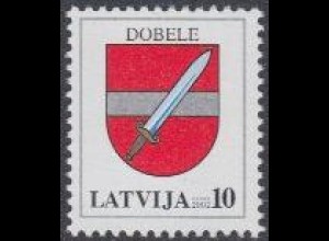 Lettland Mi.Nr. 563A I Freim. Wappen, Dobele, Jahreszahl 2002 (10)