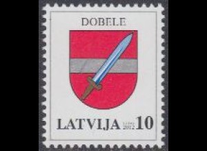 Lettland Mi.Nr. 563C II Freim. Wappen, Dobele, Jahreszahl 2012 (10)
