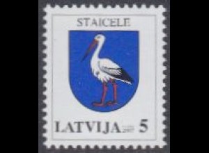 Lettland Mi.Nr. 693A I Freim. Wappen, Staizele, Jahreszahl 2007 (5)