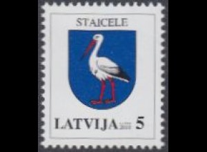 Lettland Mi.Nr. 693C II Freim. Wappen, Staizele, Jahreszahl 2010 (5)