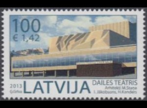 Lettland Mi.Nr. 859 Moderne Architektur, Daile-Theater Riga (1,00/1,42)