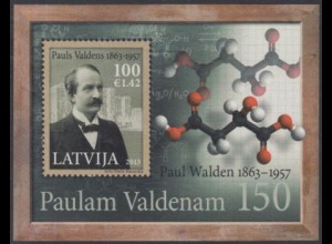 Lettland Mi.Nr. Block 32 150.Geb. Paul Walden, Chemiker