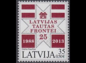 Lettland Mi.Nr. 874 25.J.tag Gründung d.Lettischen Volksfront, Flagge (35/0,50)