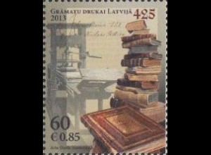 Lettland Mi.Nr. 875 425Jahre Buchdruck in Lettland, Bücherstapel (60/0,85)
