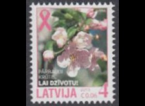 Lettland Mi.Nr. 876 Brustkrebsfrüherkennung, Apfelblüten (4/0,06)