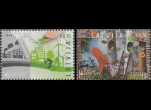 Lettland MiNr. 980-81A Europa 16, Umweltbewusst leben (2 Werte)