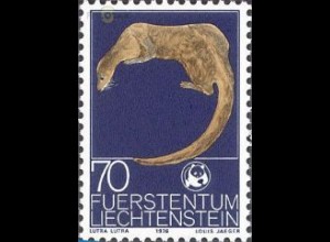 Liechtenstein Mi.Nr. 646 Weltweiter Naturschutz, Fischotter (70)