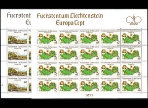 Liechtenstein Mi.Nr. Klbg.667-68 Europa 77, Landschaften (mit je 20 x 667-68)