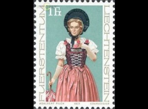 Liechtenstein Mi.Nr. 686 Liechtensteiner Trachten, Frau in Festtagstracht (1 Fr)