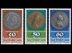 Liechtenstein Mi.Nr. 710-12 Münzen + Medaillen (3 Werte)