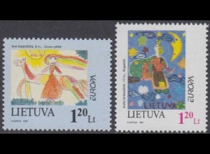 Litauen Mi.Nr. 636-37 Europa 97, Sagen und Legenden, Kinderzeichnungen (2 Werte)